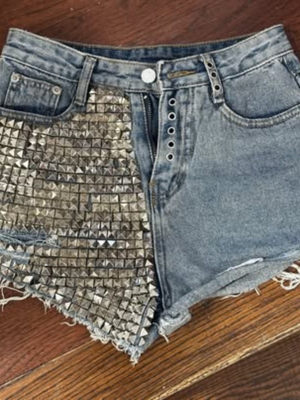 Studded Denim Shorts - Size XS/S